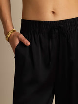 [Schwarz] SilkSilky-DE 19Momme Womens Pants 006