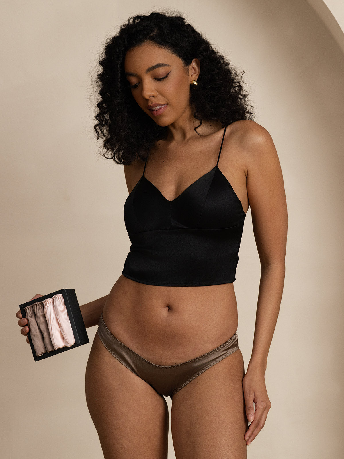 [Rosa+Khaki] SilkSilky-DE Seidenstrick Panty 006