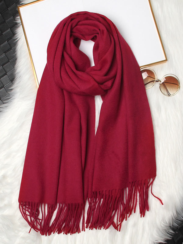 [Rotwein] SilkSilky-DE Wolle Scarf 004