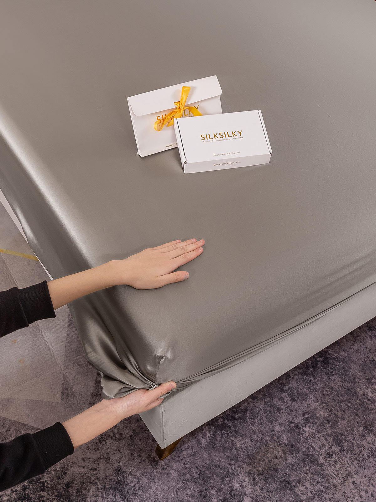 [Grau] SilkSilky-DE 19Momme Sheet 007