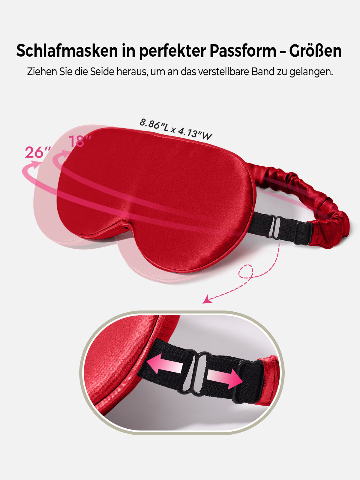 [Rotwein] SilkSilky-DE Reine Seide Eye Mask 004