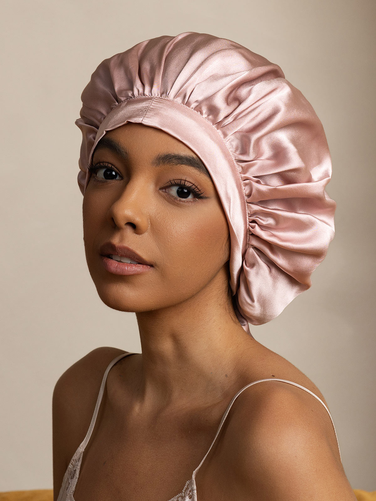 SilkSilky-DE Reine Seide Sleep Cap Rosa 003