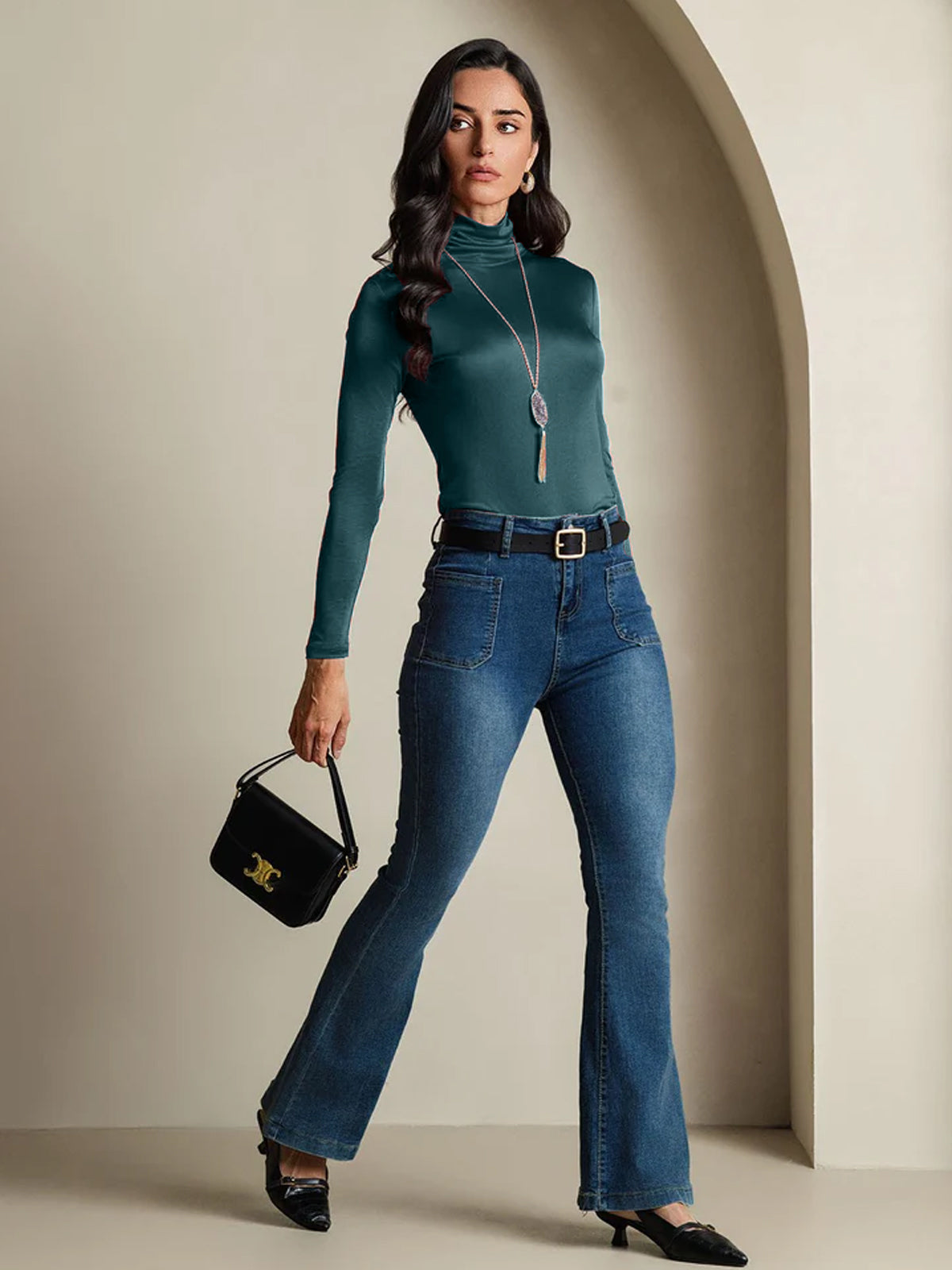 [Dunkelgrün] SilkSilky-DE Seide Womens T-Shirt 006,