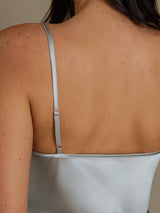 [Graublau] SilkSilky-DE Spaghetti Strap V Neck Cami Top 005