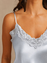[Graublau] SilkSilky-DE Sleeveless V Neck Camisole-Set 004