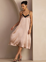[Toskana] SilkSilky-DE Spaghetti Strap V Neck Kleider 001
