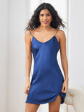 Nachthemd-Slip-Kleid mit verstellbarem Spaghettibügel aus reiner Seide