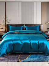 [König Blau] SilkSilky-DE 22Momme Reine Seide Bedding Set 001,