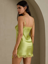 [Mintgrün] SilkSilky-DE Sleeveless Sweetheart Neck Nachthemden 002