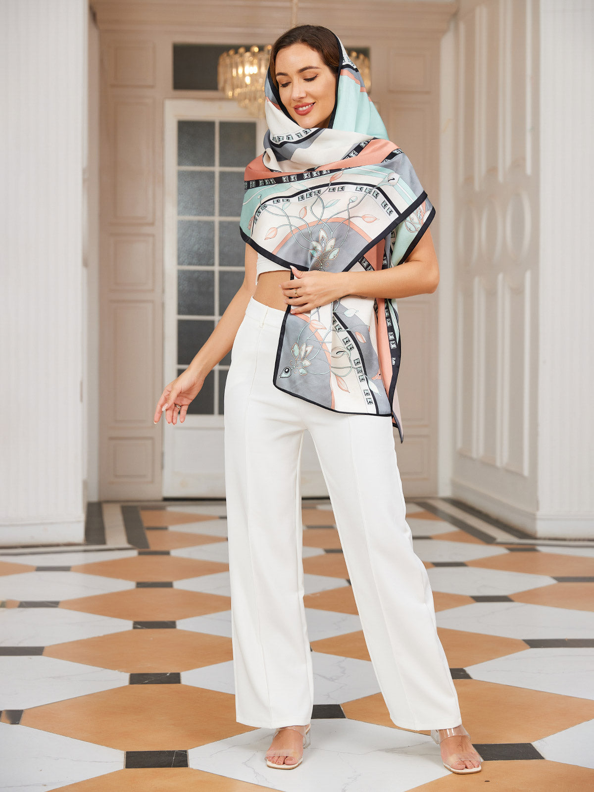 [P030] SilkSilky-DE Reine Seide Scarf 005,