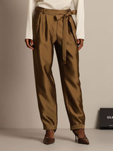 [Bronze] SilkSilky-DE 32Momme Silk-Wool Blend Womens Pants 007