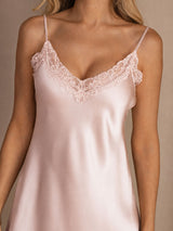 [Rosa] SilkSilky-DE Sleeveless V Neck Nachthemden 004