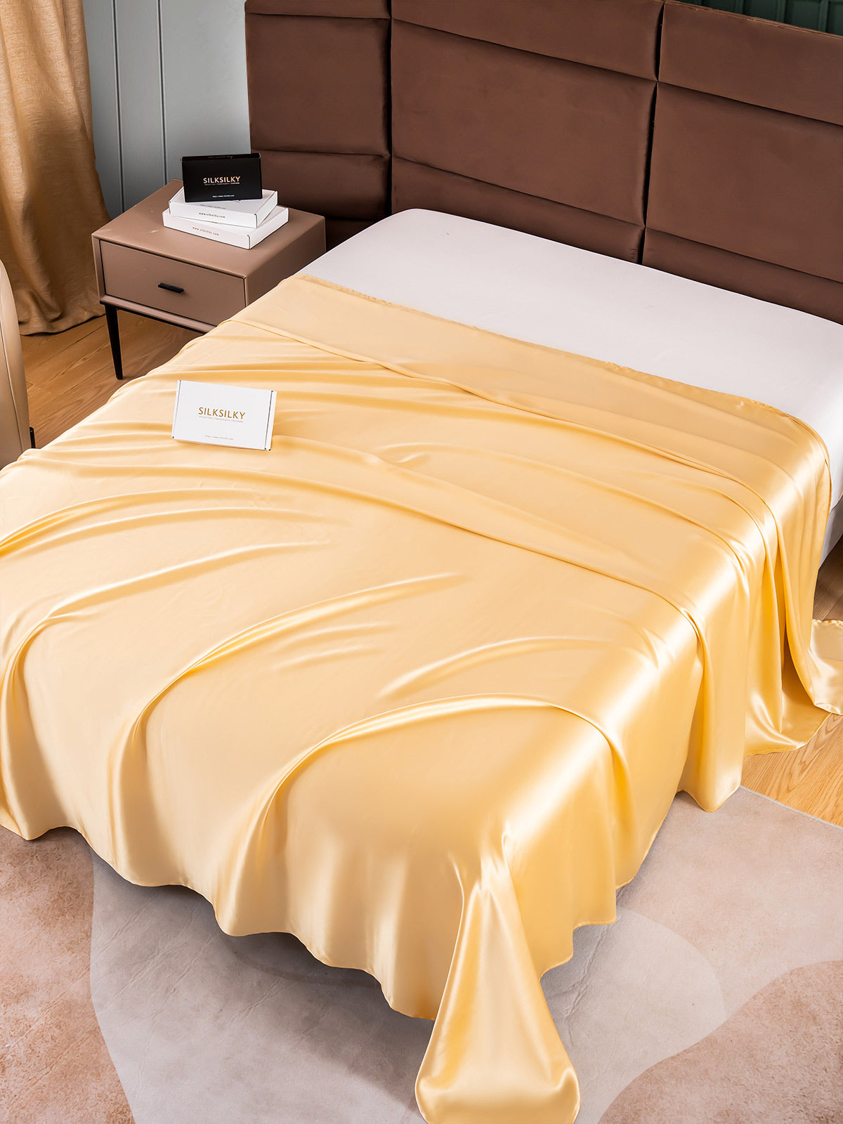 [Champagner] SilkSilky-DE 25Momme Reine Seide Sheet 002