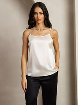 [Hellgrau] SilkSilky-DE Spaghetti Strap Cami Top 004