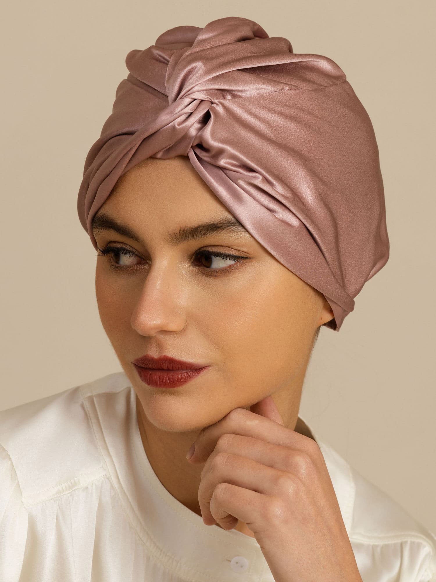 [Blasses Mauve] SilkSilky-DE 22Momme Schlafmützen 006
