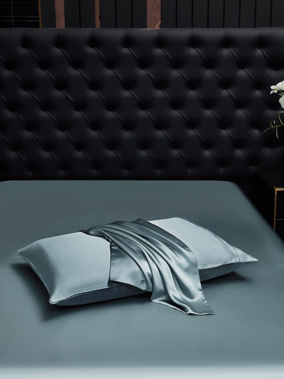 [Graublau] SilkSilky-DE 22Momme Reine Seide Pillowcase 002