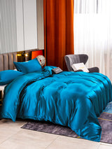 [König Blau] SilkSilky-DE 22Momme Reine Seide Bedding Set 003,