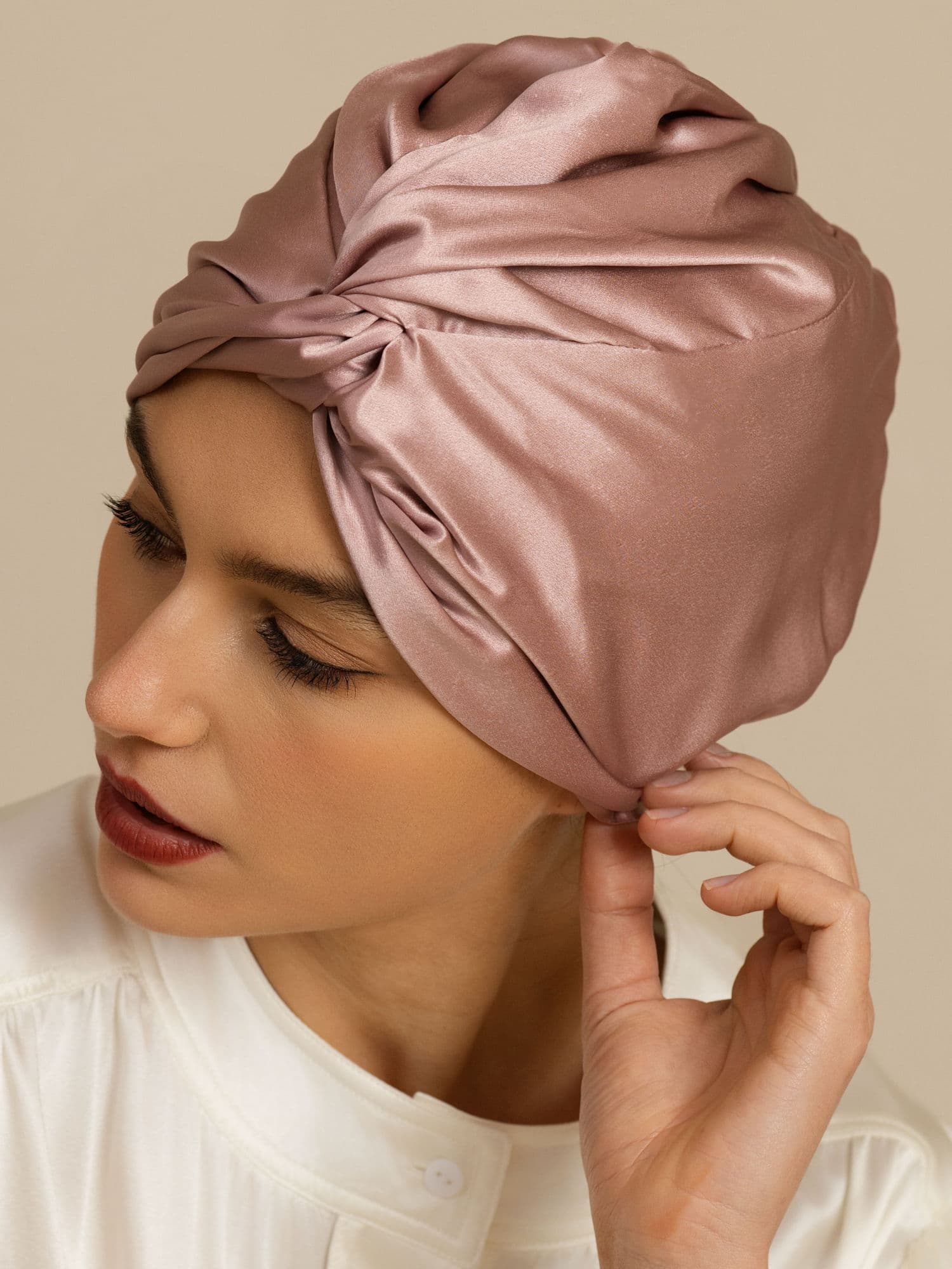 [Blasses Mauve] SilkSilky-DE 22Momme Schlafmützen 008