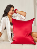 SilkSilky DE 19Momme Reine Seide Pillowcase Set Rotwein 002