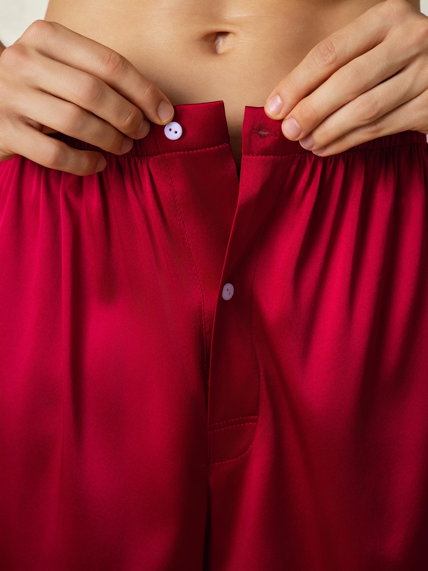 [Rotwein] SilkSilky-DE Reine Seide Mens Sleep Bottoms 007