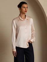 [Hellrosa] SilkSilky-DE Long Sleeve Lapel Collar Damenhemd 003