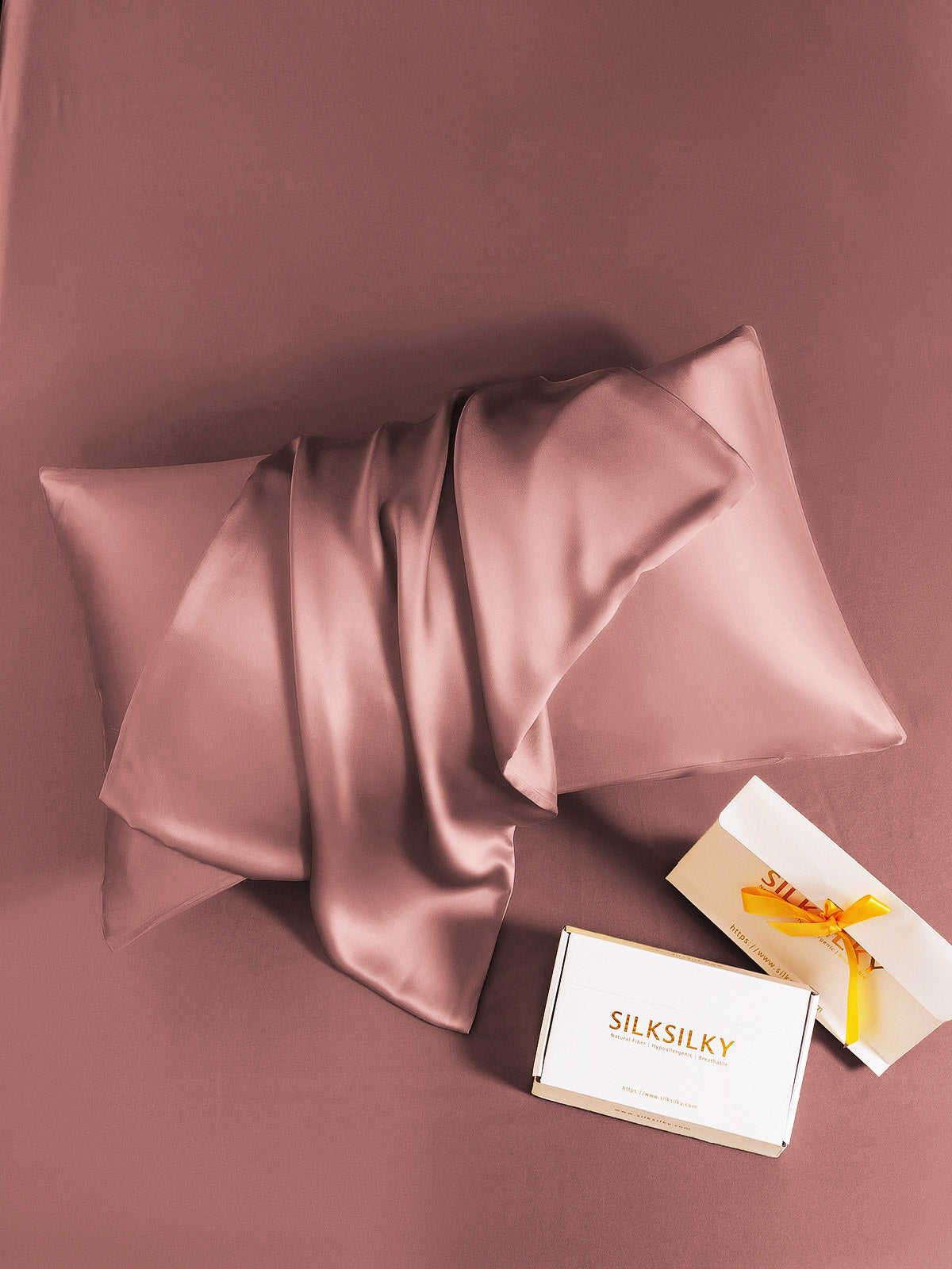 [Blasses Mauve] SilkSilky-DE 22Momme Reine Seide Pillowcase 004