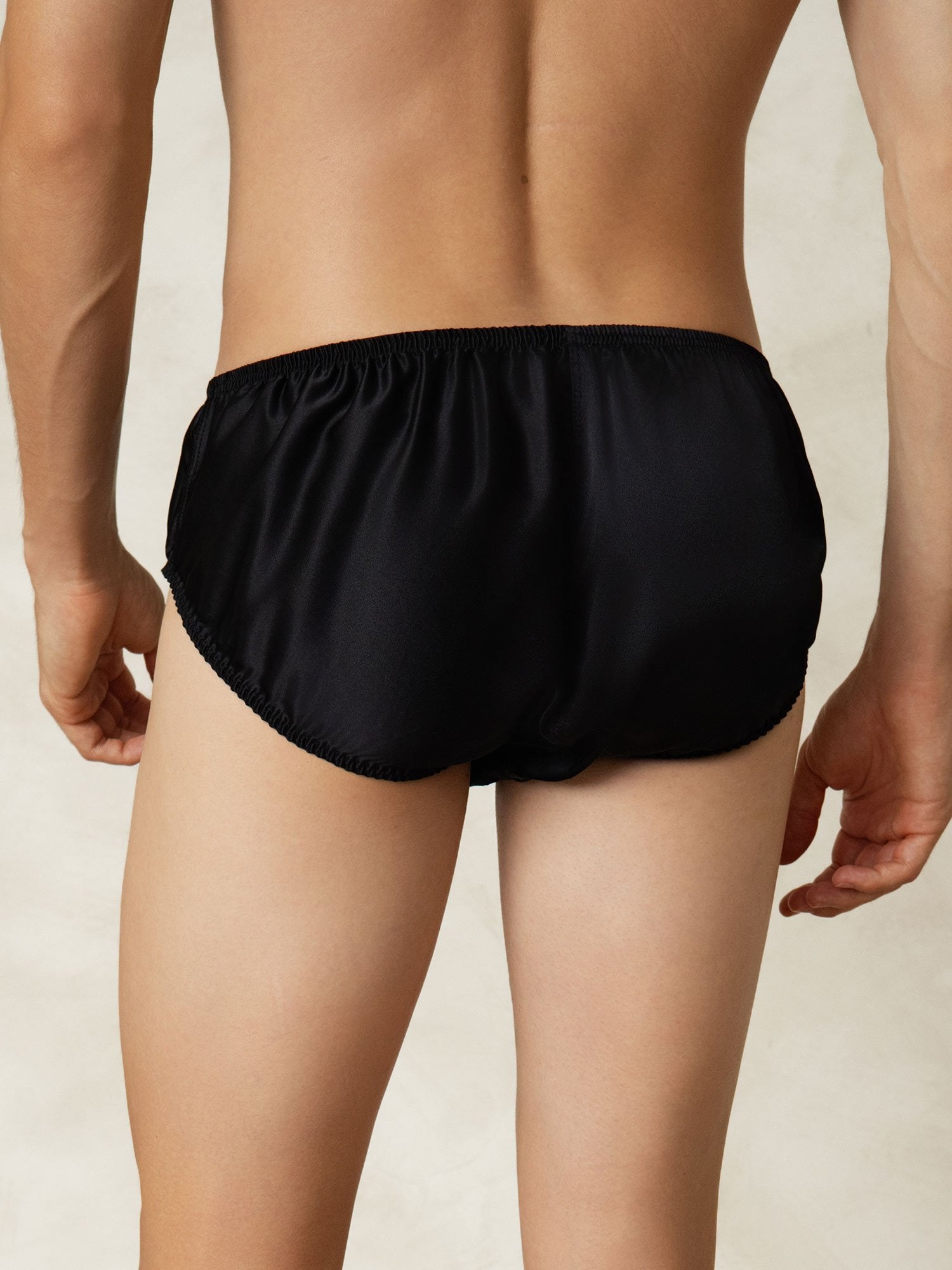 [Schwarz] SilkSilky-DE Reine Seide Mens Underwear 002