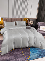 [Silber] SilkSilky-DE 22Momme Reine Seide Bedding Set 004,