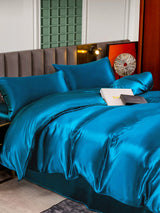 [König Blau] SilkSilky-DE 25Momme Reine Seide Bedding Set 003
