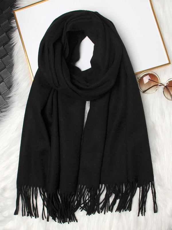 [Schwarz] SilkSilky-DE Wolle Scarf 005