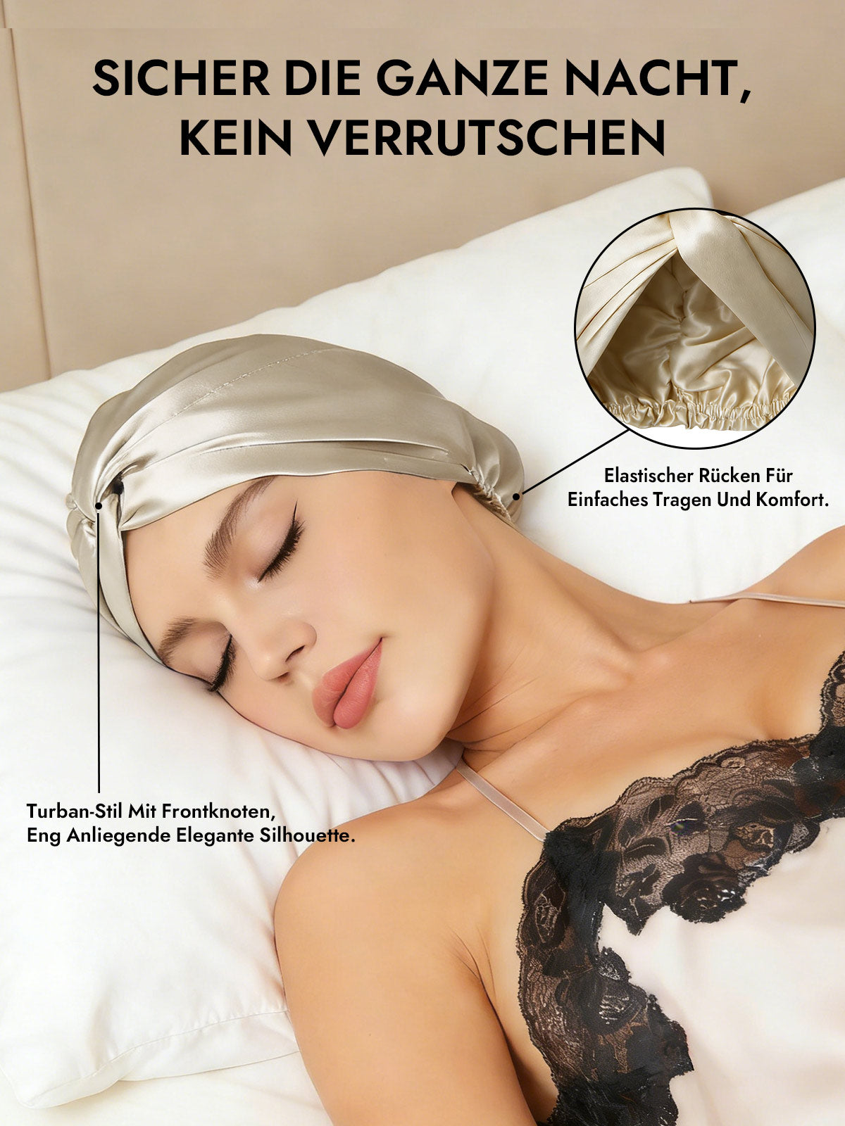 [Beige] SilkSilky-DE Schlafmützen 006