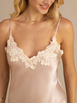 [Rosa] SilkSilky-DE Sleeveless V Neck Kleider 004