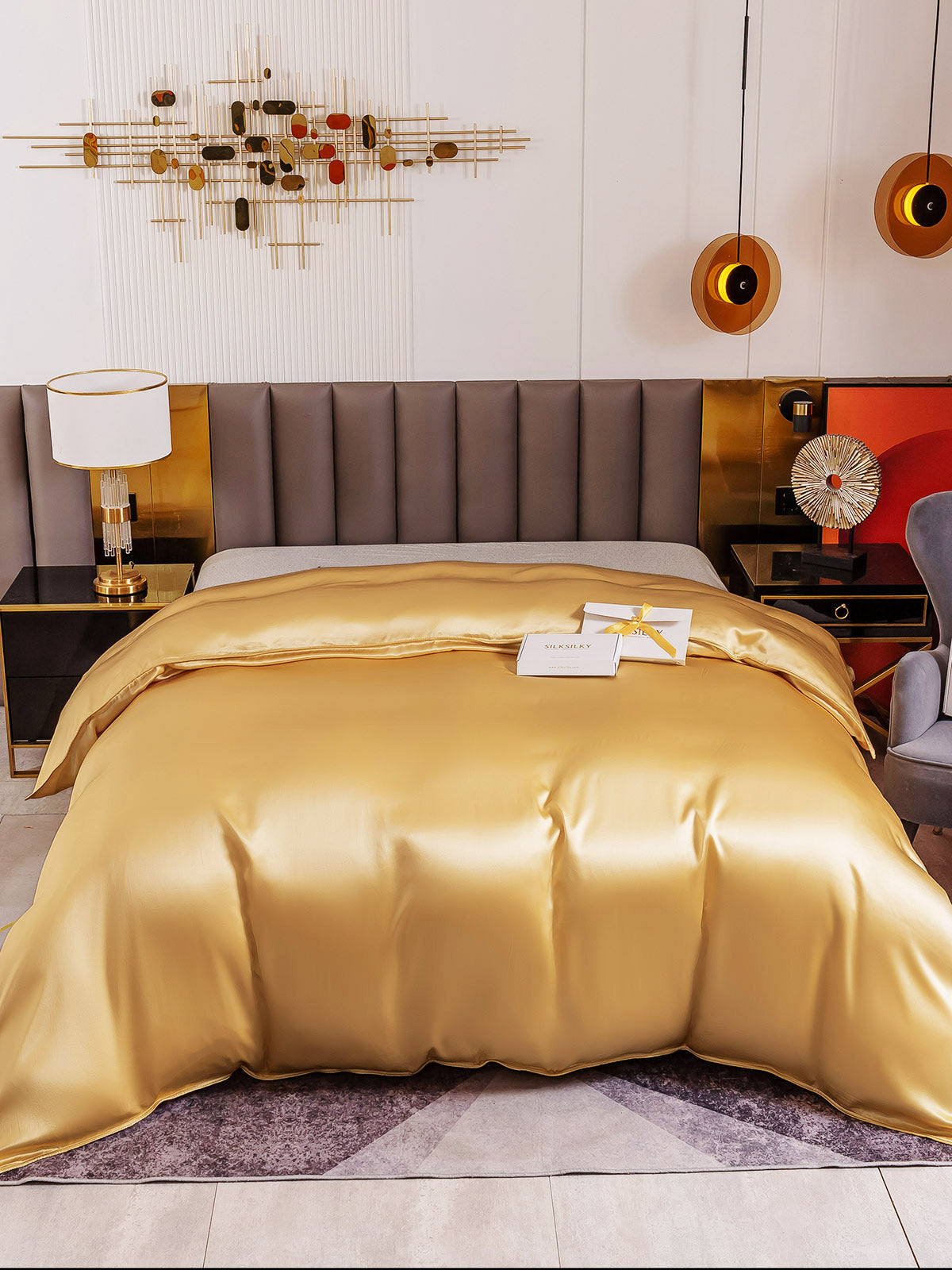 [Champagner] SilkSilky-DE 19Momme Reine Seide Duvet Cover 002