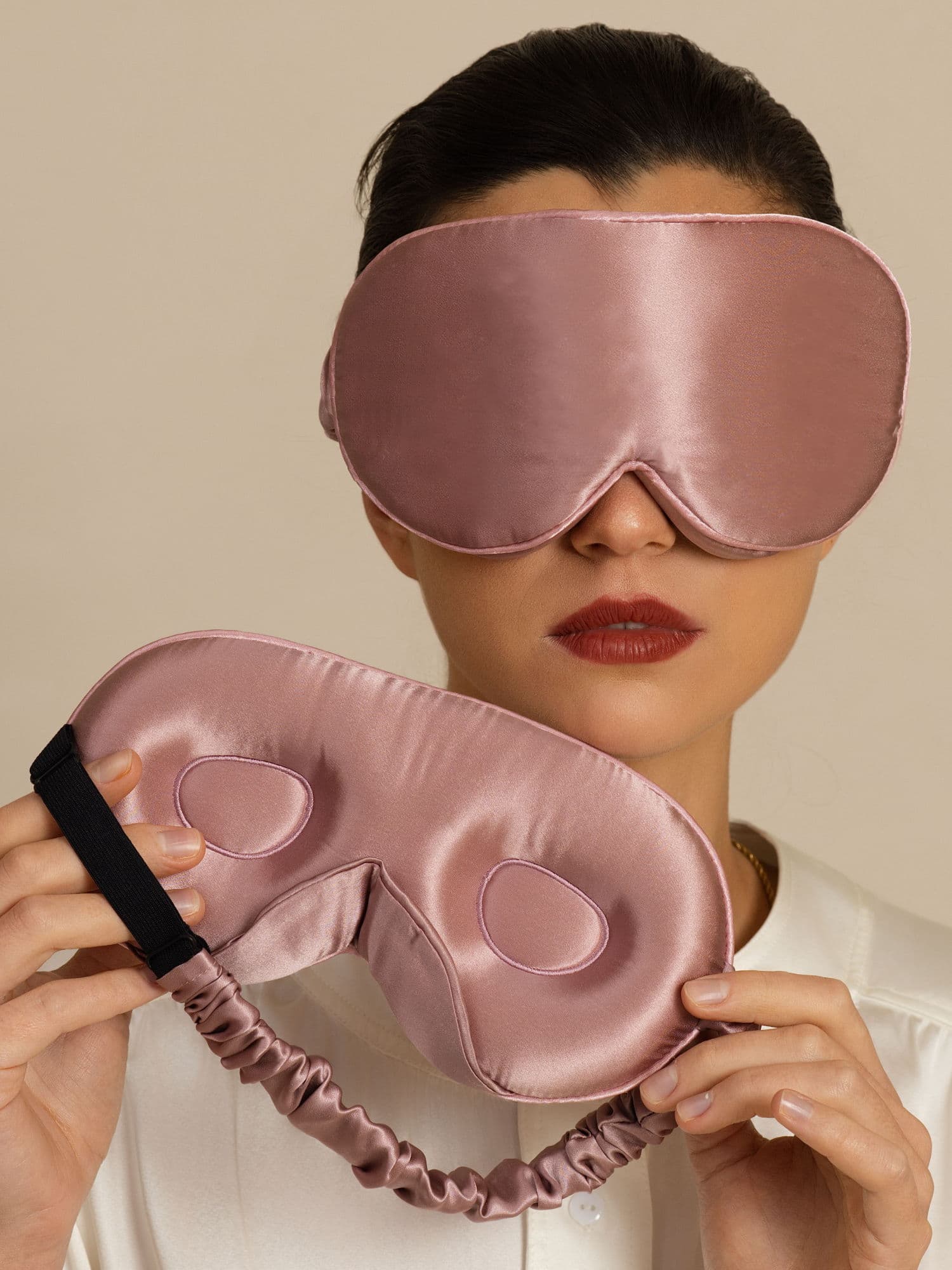 [Blasses Mauve] SilkSilky-DE 22Momme Pure Silk Eye Mask 002