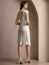 [Hellgrün] SilkSilky-DE Cap Sleeve V Neck Nachthemden 002