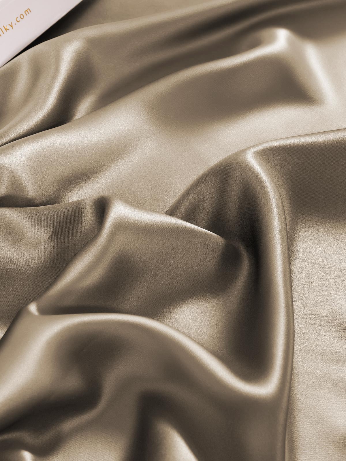 [Khaki] SilkSilky-DE 19Momme Reine Seide Sheet 006