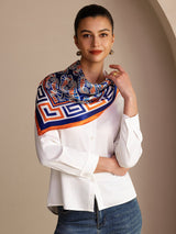 [Marineblaues Seepferdchen] SilkSilky-DE Scarf 002