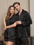 SilkSilky DE Reine Seide Langärmelig Couple Schwarz 005