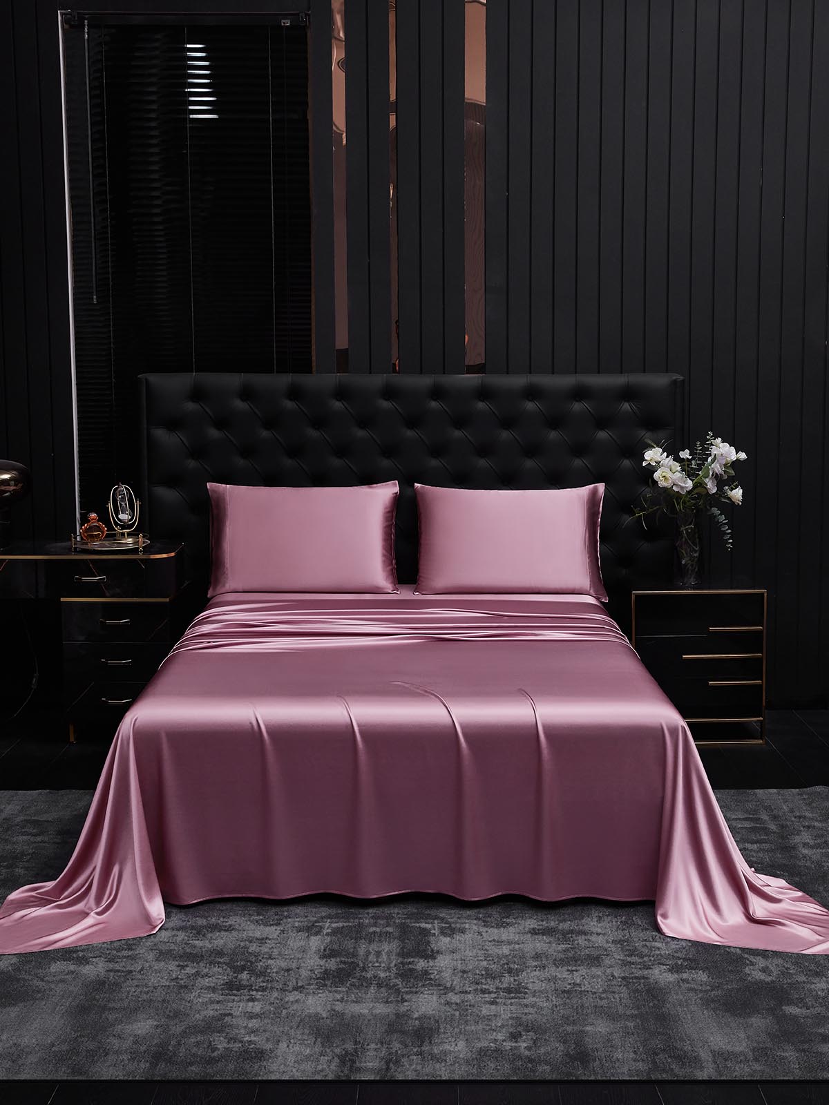 [Blasses Mauve] SilkSilky-DE 25Momme Reine Seide Bedding Set 001,