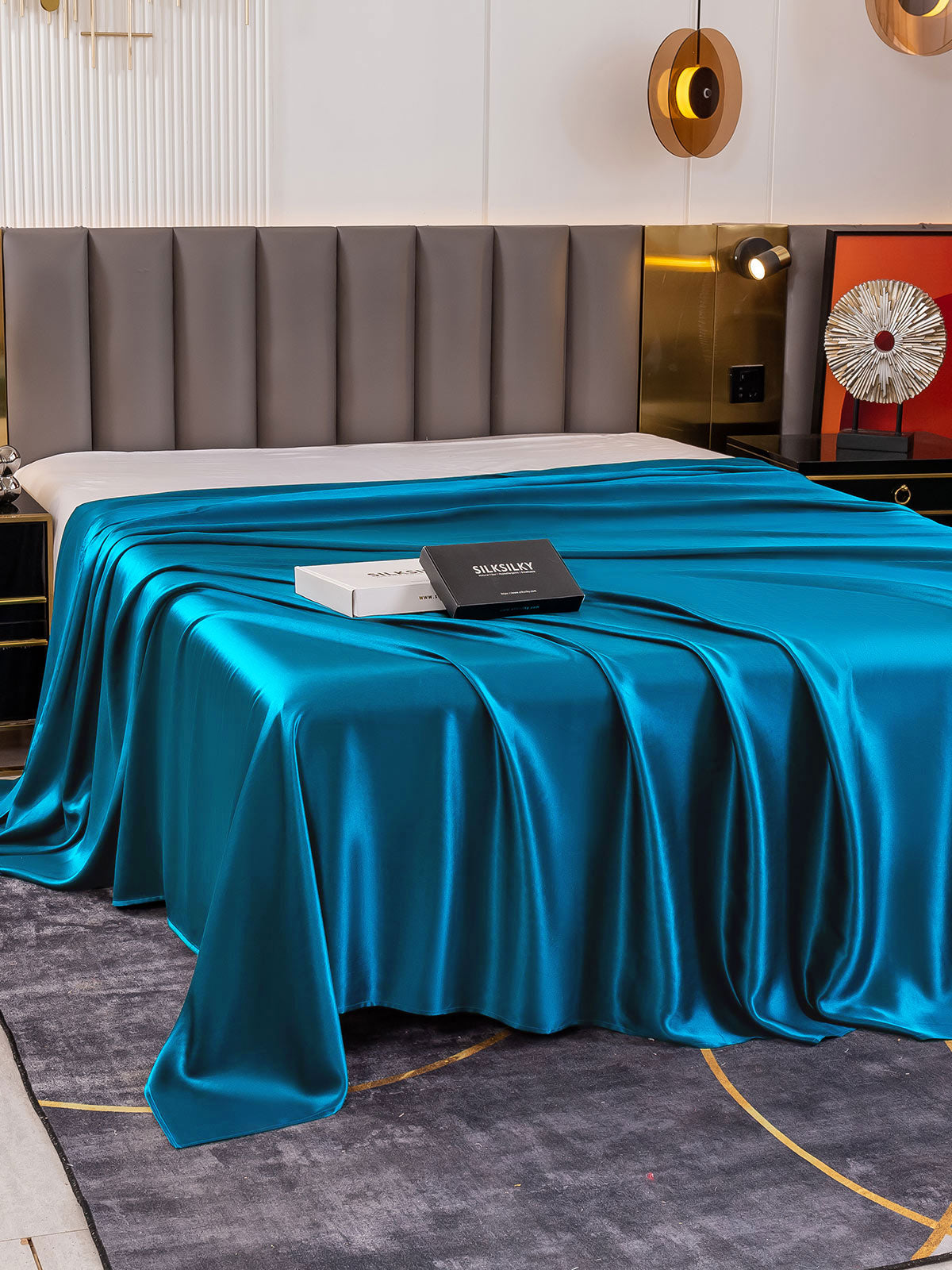 [König Blau] SilkSilky-DE 19Momme Reine Seide Sheet 003