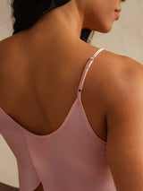 [Rosa] SilkSilky-DE Spaghettiträger Tiefer Rundhalsausschnitt Camisole-Set 004