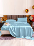 SilkSilky DE 19Momme Reine Seide Bedding Set Hellblau 004