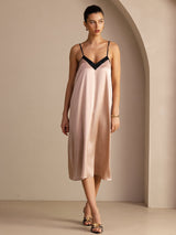[Toskana] SilkSilky-DE Spaghetti Strap V Neck Kleider 005