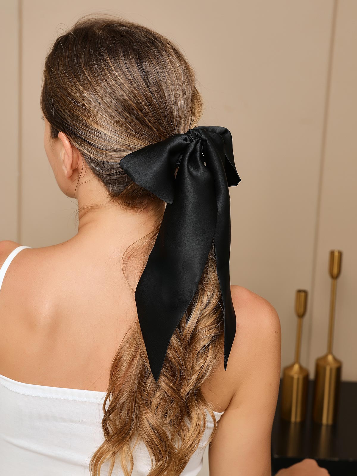 SilkSilky-DE 19Momme Reine Seide Scrunchie Schwarz 003