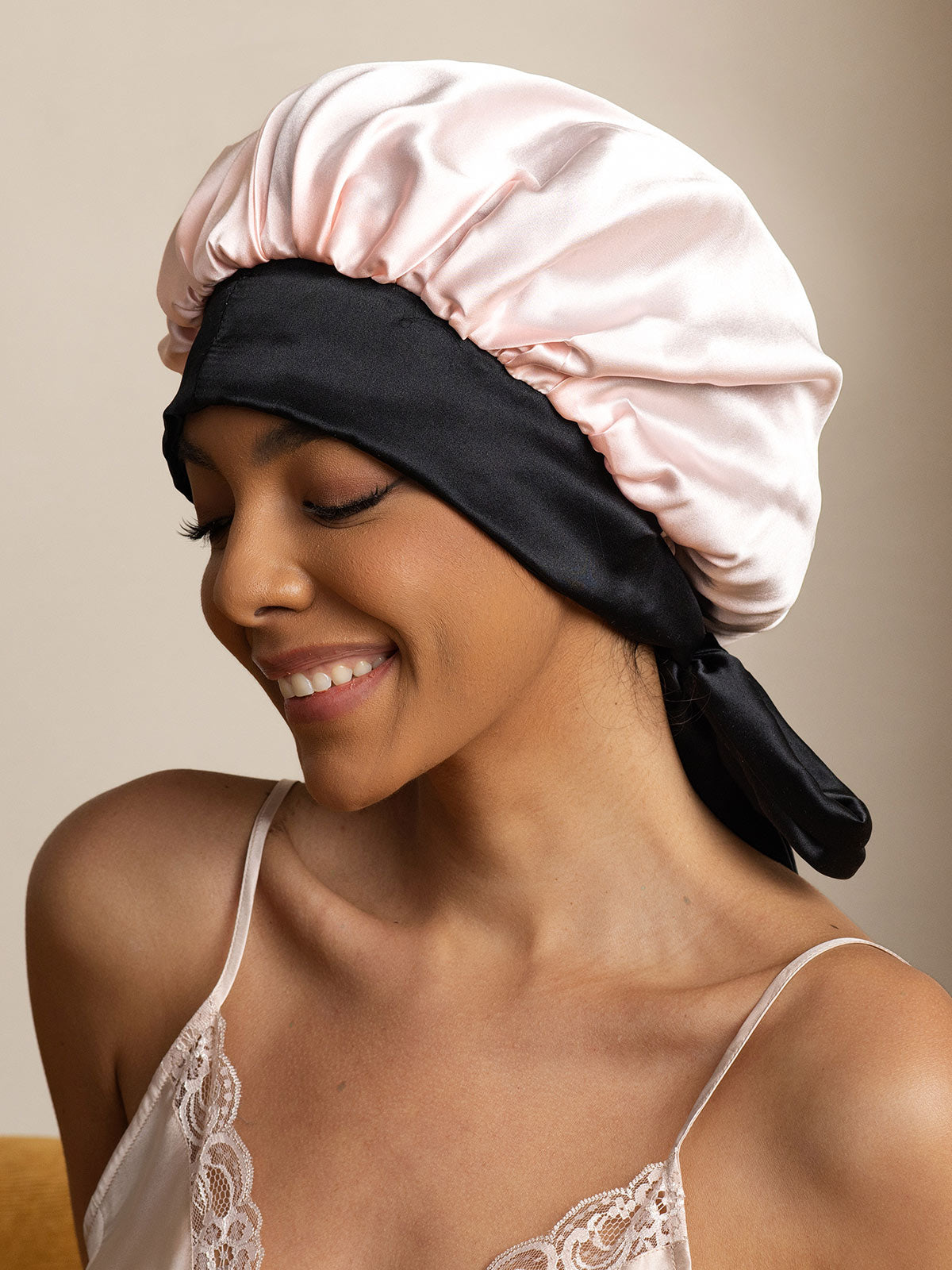 SilkSilky-DE Reine Seide Sleep Cap Rosa 001