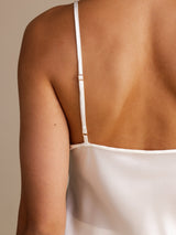 [Weiß] SilkSilky-DE Sleeveless V Neck Cami Top 004