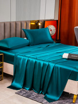 [König Blau] SilkSilky-DE 22Momme Reine Seide Bedding Set 003,