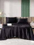 SilkSilky DE 25Momme Reine Seide Bedding Set Schwarz 005