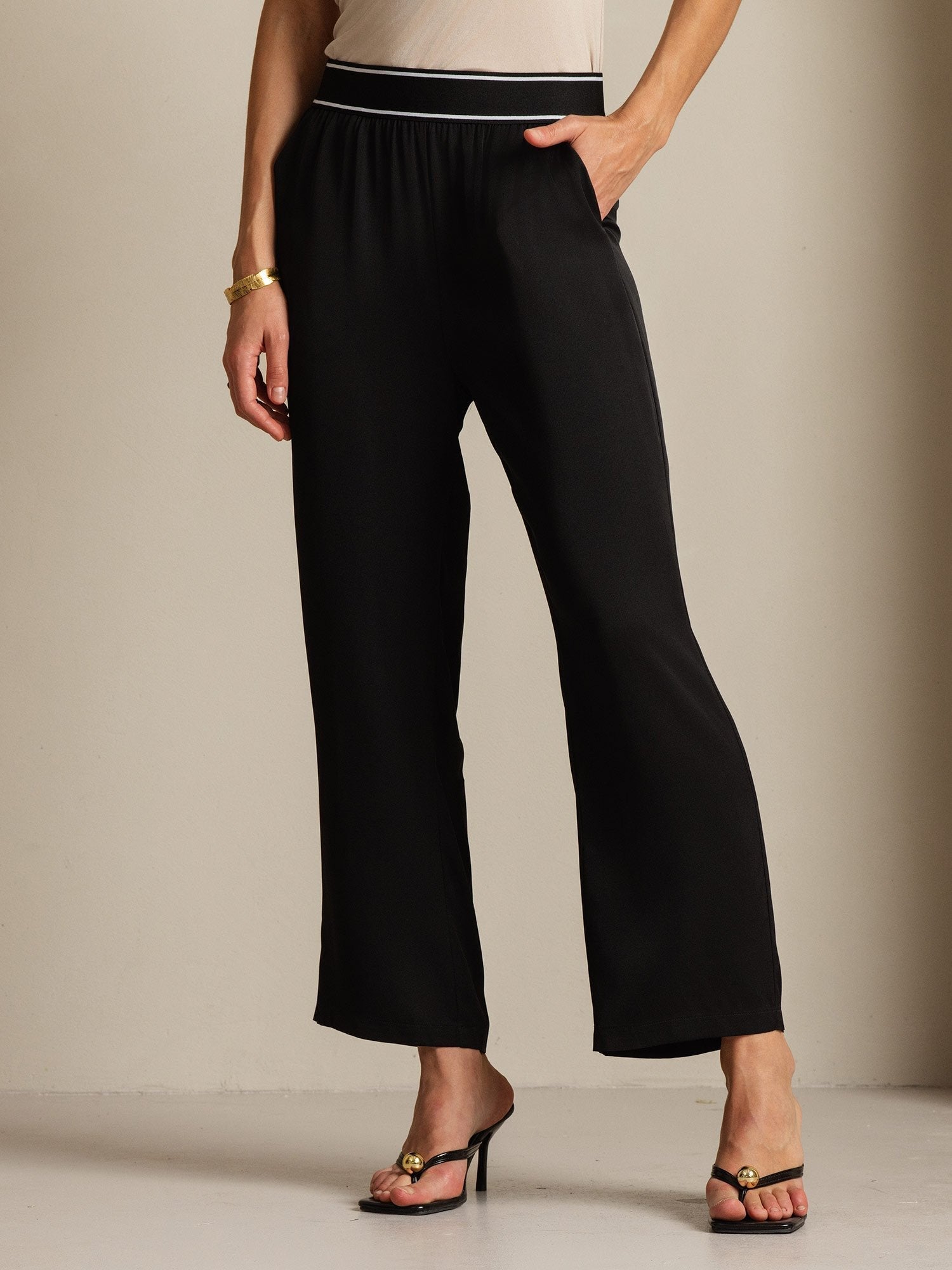 [Schwarz] SilkSilky-DE 22Momme Seide Womens Pants 008