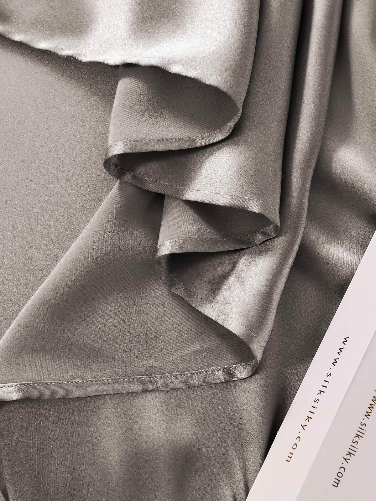 [Grau] SilkSilky-DE 22Momme Reine Seide Bedding Set 006